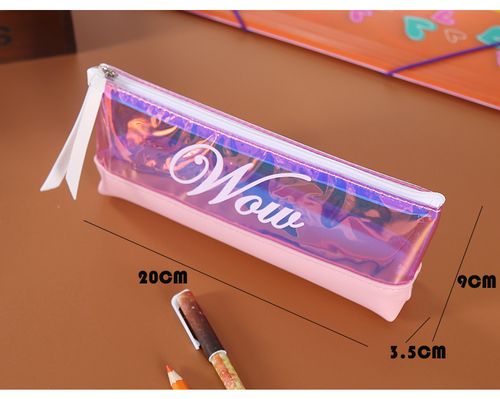 可愛英文韓版炫彩三角筆袋創(chuàng)意男女學(xué)生文化用品禮品文具用品